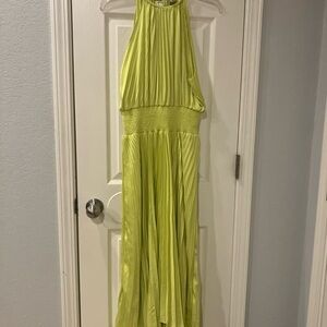NWOT Joie Light Green Asymmetrical Pleated Dress size L